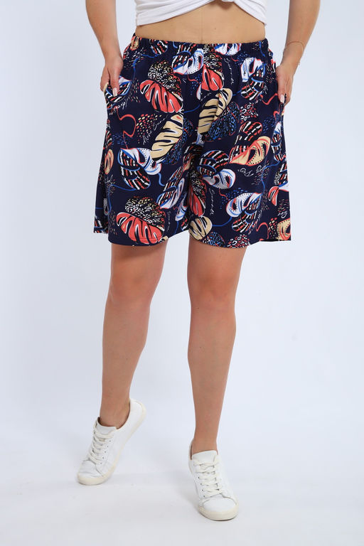 Шорты женские из кулирки Цветник папоротник макси