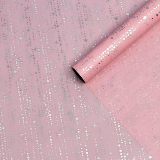 Пленка для цветов Падающие звезды, 58 см х 5 м розовый - Simaland фото 2