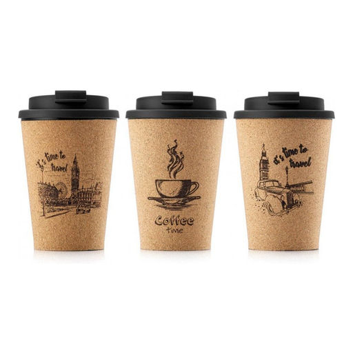 Термокружка дорожная Walmer Corky Coffee, 0.35 л, цвет пробковый  фото 5