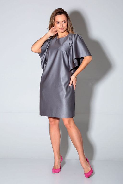 Платье Liona Style 870 серый металлик