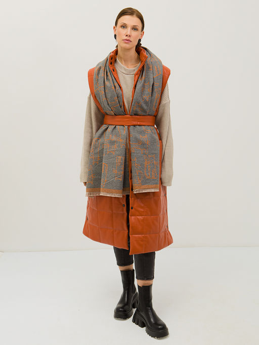 В составе шерсть и кашемир! теплый двусторонний палантин - Tantino фото 2