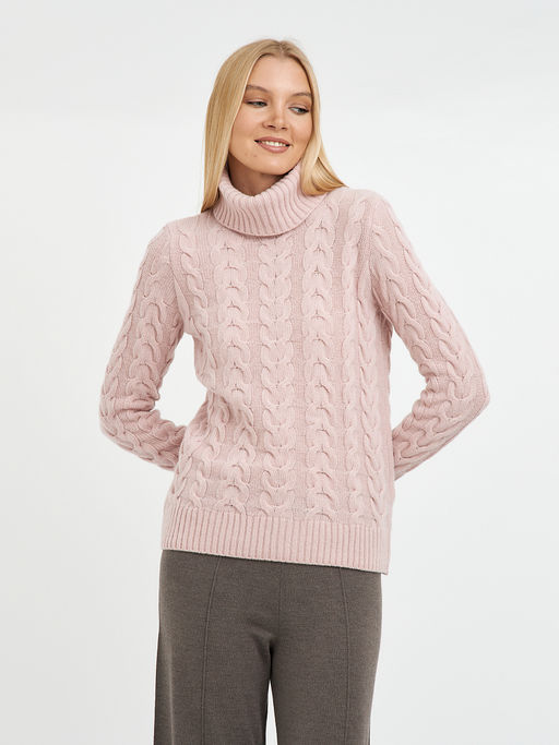 водолазка женская розовая с косами - Glenfield фото 4