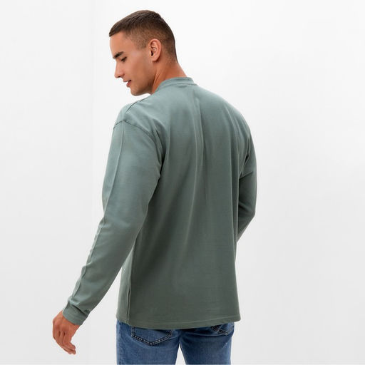 Футболка с дл. рукавом мужская MINAKU цвет хаки, р-р 54