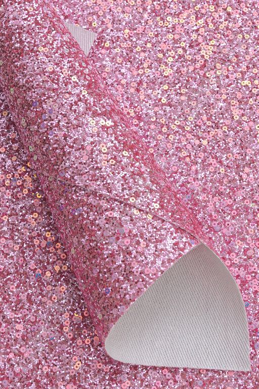 Кожзам "Блестки и пайетки" А4 (5 листов) SF-6107, розовый №8