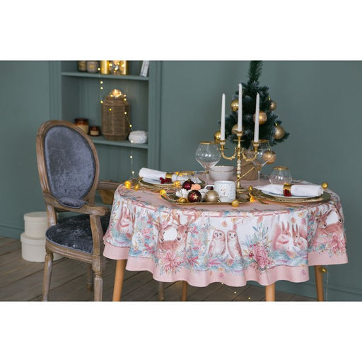 Скатерть Этель Pink magic d=150см +/-3см с ГМВО, 100% хл, саржа 190 гр/м2  фото 4