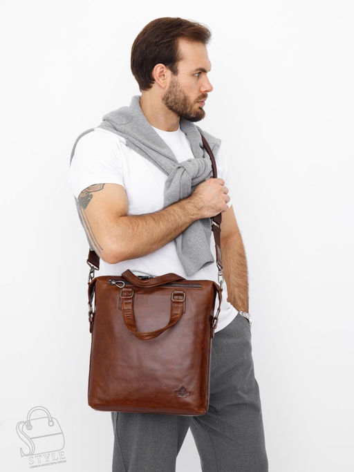 Сумка мужская кожаная 11885Z brown Zinimsk