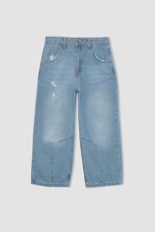 Джинсовые брюки скинни с напуском для девочек - Defacto фото 4