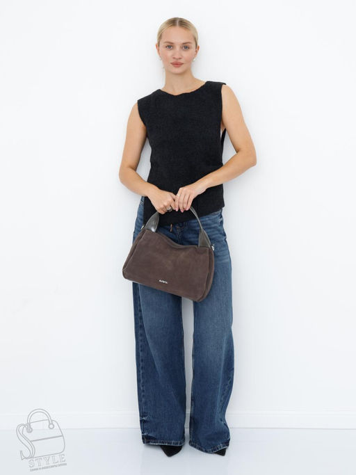 Сумка женская кожаная 92107MSS d.gray Velina Fabbiano-Safenta в Новосибирске