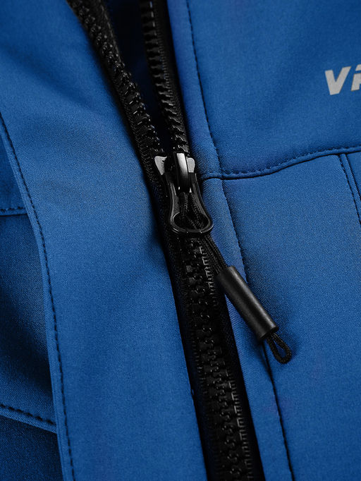 Ветровка спортивная женская с капюшоном softshell синего цвета 9566S