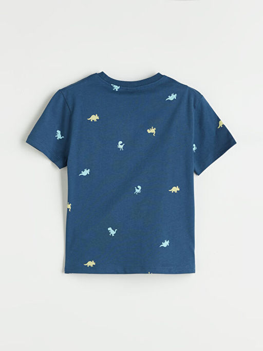 Bisiklet Yaka Bask?l? Erkek ?ocuk Ti??rt