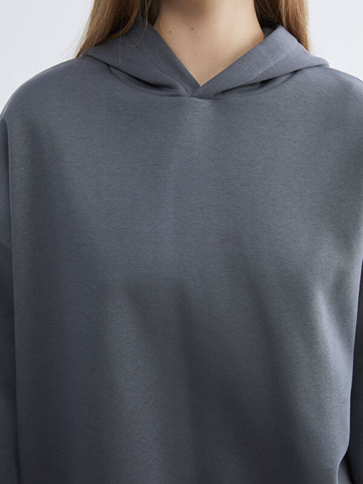 Oversize Kad?n Kal?n Hoodie