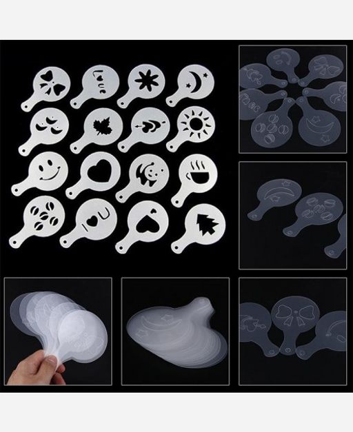 Набор трафаретов кулинарных для украшения выпечки и кофе, 16 шт 9046232 - Yiwu youda import & export co фото 2