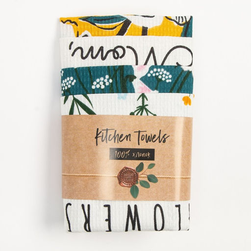 Набор кухонных полотенец Доляна Hello spring 35х60 см -4 шт, 100% хлопок, вафля 160 г/м2  фото 9