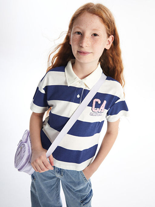 Polo Yaka K?sa Kollu K?z ?ocuk Ti??rt - Waikiki фото 3