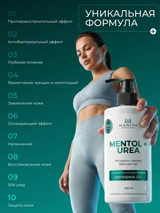 Manita Professional Крем для ног с мочевиной и ментолом, 460 мл  фото 4