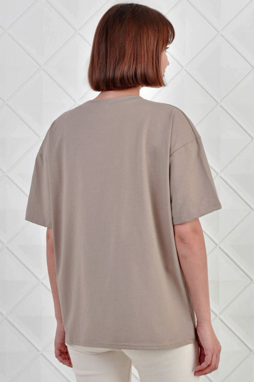 Арт. 3735 Футболка женская 42-52 (6 шт) Цвет:бежевый - Калинка фото 8