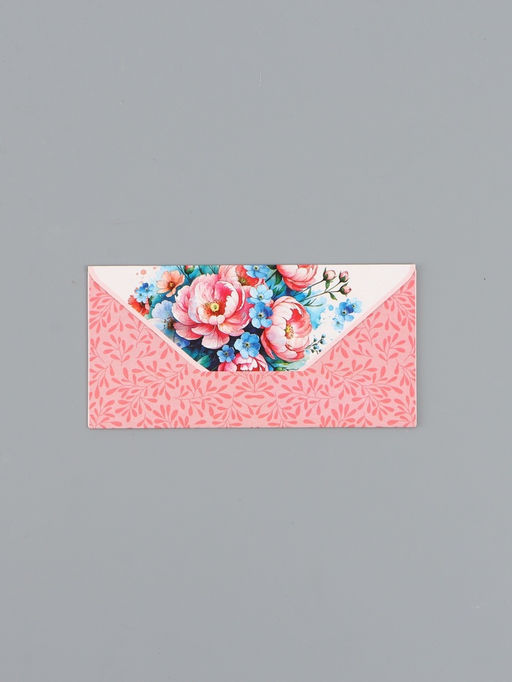 Цена за 10 шт. Конверт для денег «Цветы», голубой и розовый, 16,5 х 8 см