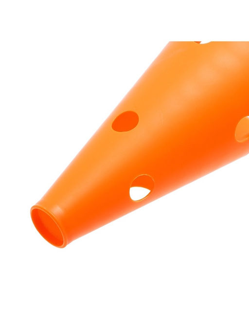 Конус - фишка, пластиковая, спортивная, разметочная, с отверстиями, 32 см, цвет оранжевый