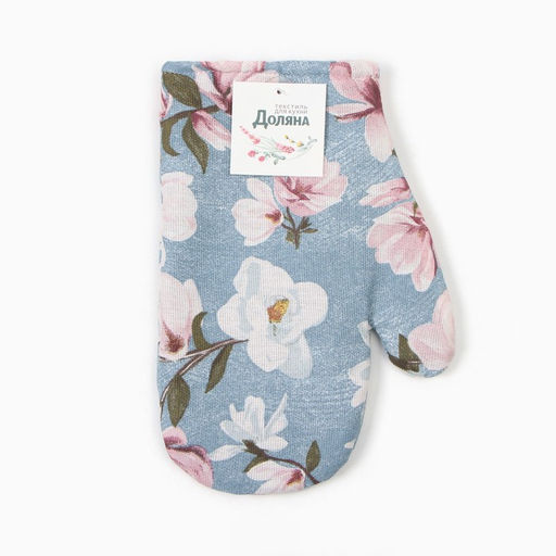 Цена за 2 шт. Варежка-прихватка Доляна "Магнолия" 20х27см, рогожка 158 г/м2, 50% хл, 50% пэ