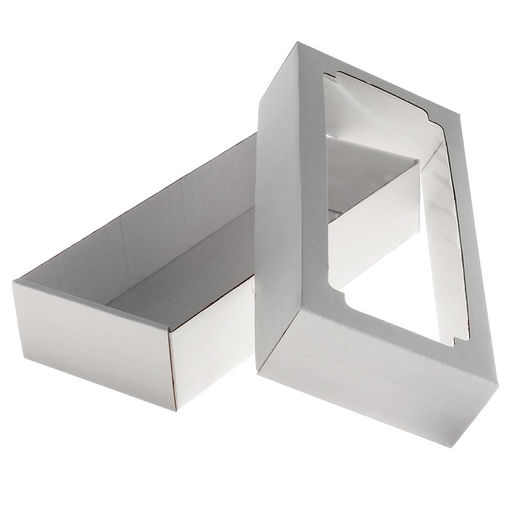 Цена за 5 шт. Коробка сборная без печати крышка-дно белая с окном 24 х 11 х 4,5 см - Simaland фото 2