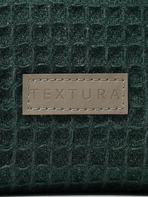 Косметичка женская на молнии TEXTURA, объёмная, большая, мягкая, зелёная