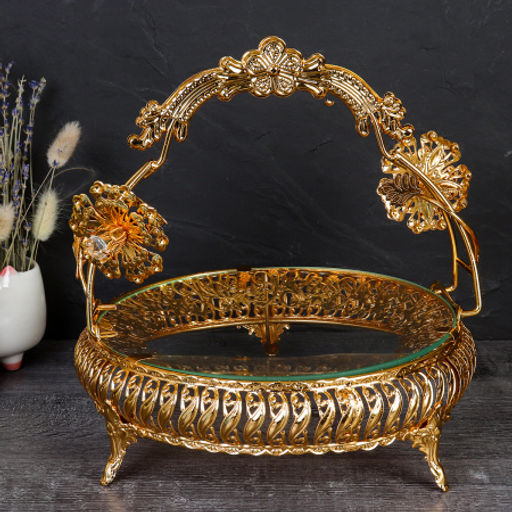 Ваза для фруктов Элит Корона 25х25 см круглая/ D-865 /уп 10/ - ГалеонТрейд фото 2