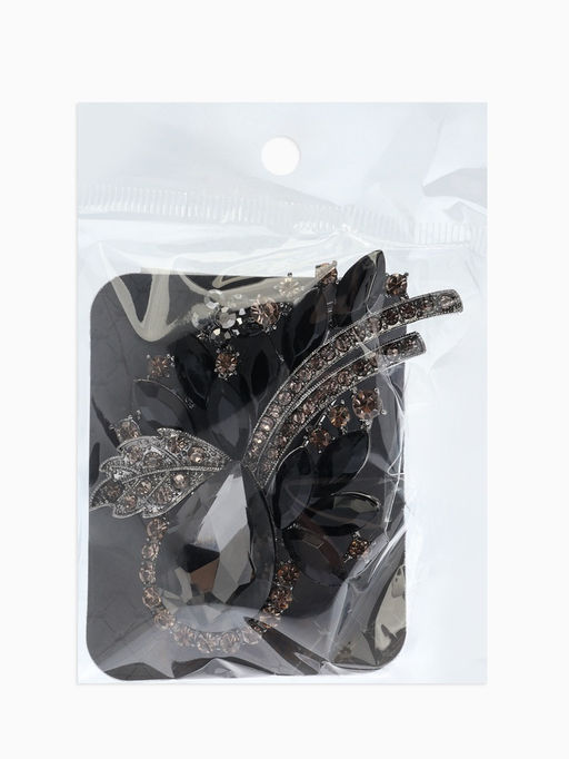 Брошь «Императрица. Букет», чернёная в серебре
