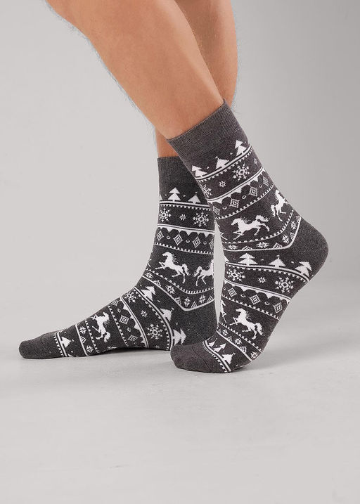 (CLE) К6550П носки муж. НГ плюш (ЧЗ)