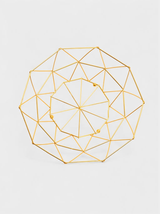 Ваза для фруктов «Доляна. Геометрия Голд», 25.5×27×10 см, золотистая