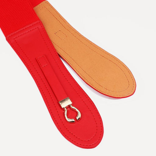 Ремень женский, ширина 6 см, на резинке, пряжка металл, цвет красный - Simaland фото 3