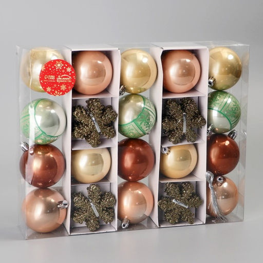 Ёлочные игрушки Снежная феерия нежность, набор 40 шт., d=6 см, снежинка 6 см, МИКС - Зимнее волшебство фото 2