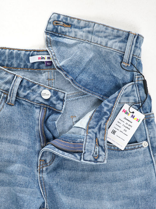 Джинсы голубые для девочки 33-1051 голубой - Mini maxi фото 6