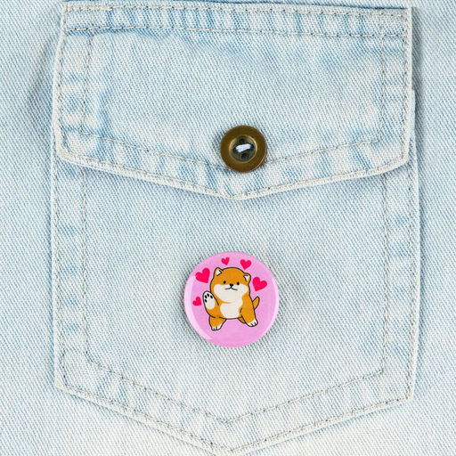 Цена за 10 шт. Значок металлический закатной Милые анимешки, d=2.5 см, МИКС