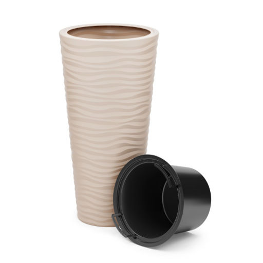 Кашпо Оазис 63л (со вставкой 13л) св.бежевый М8083*-* - Альтернатива фото 5