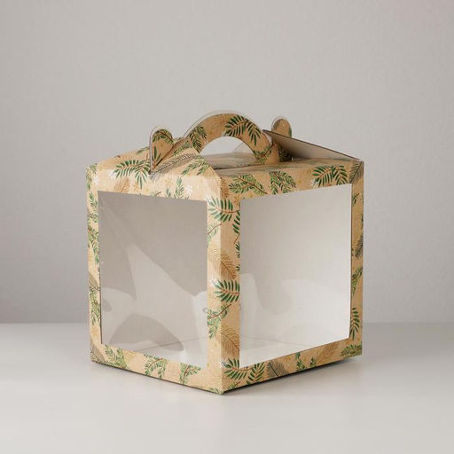 Цена за 5 шт. Коробка кондитерская новогодняя с окном, сундук, «Сказка» 20×20×20 см