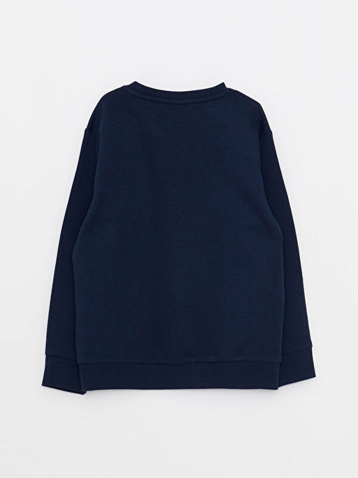 Bisiklet Yaka Bask?l? Uzun Kollu Erkek ?ocuk Sweatshirt - Waikiki фото 2