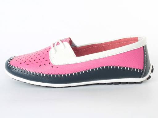 03-PDD161-5 GRAY/LT. BLUE Полуботинки женские (натуральная кожа) - Фабричный китай фото 16