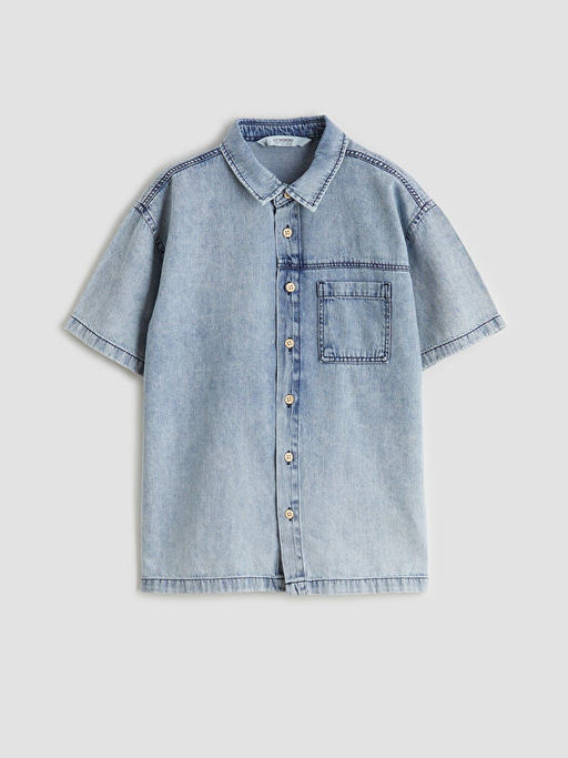 Basic K?sa Kollu Erkek ?ocuk Jean G?mlek