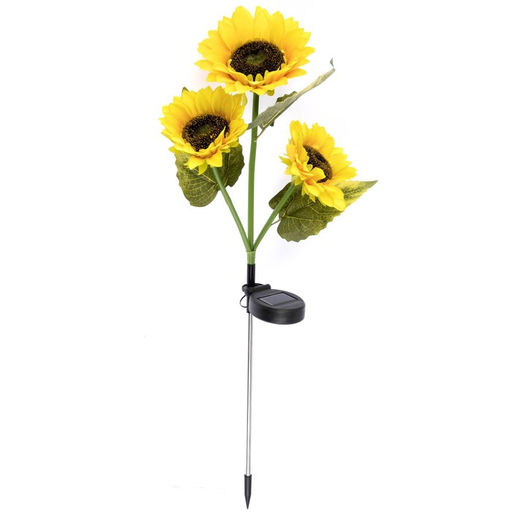 Цена за 2 шт. Садовый светильник Подсолнухи, уличный, на солнечной батарее, 70 см, 30 LED, свечение тёплое белое - Luazon lighting фото 3