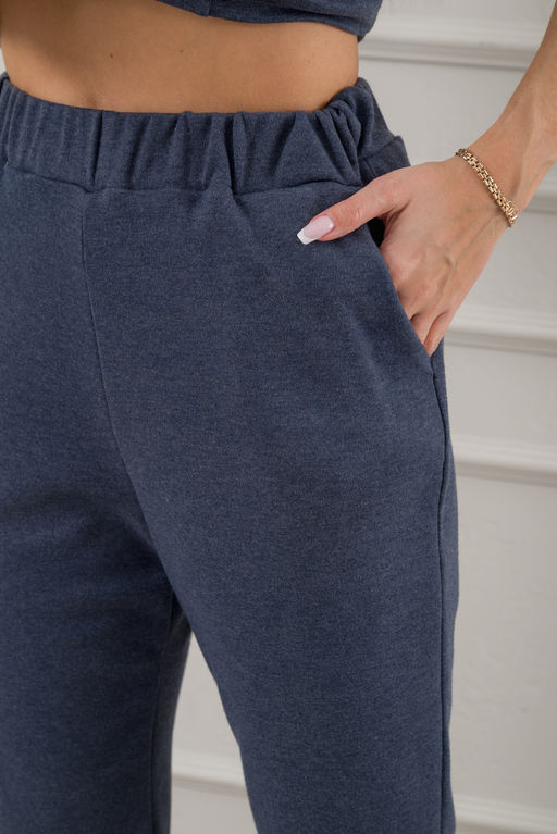 Пижама женская из бридж и футболки из интерлока Королева индиго меланж