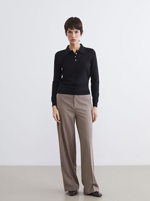 Polo Yaka Kad?n Triko Kazak