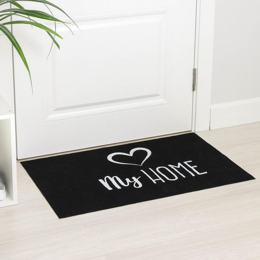 Коврик придверный Доляна My home, 50×80 см, влаговпитывающий, светящийся в темноте, чёрный