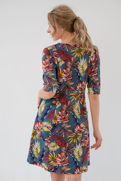 Халат женский из кулирки Любовь осенние листья