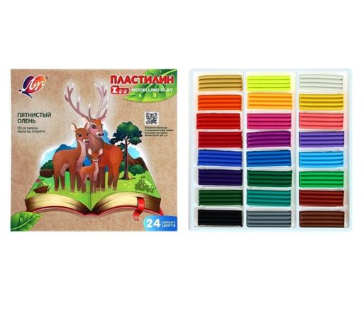 Луч. Пластилин "Zoo" 24 цвета арт.30С 1809-08 /12