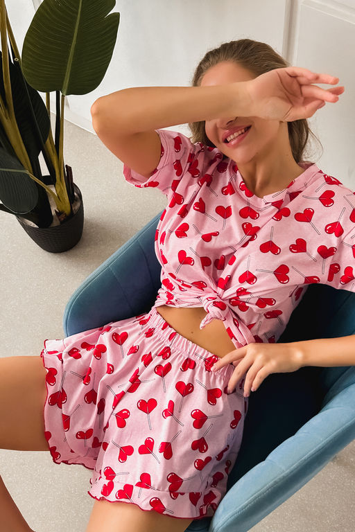 Пижама женская домашняя Леденцы розовый