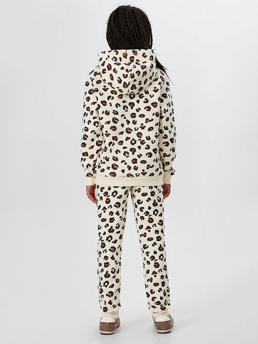 Комплект для девочек бежевый с принтом