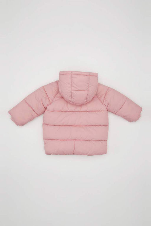 Водоотталкивающее двустороннее пальто с капюшоном для маленьких девочек - Defacto фото 4