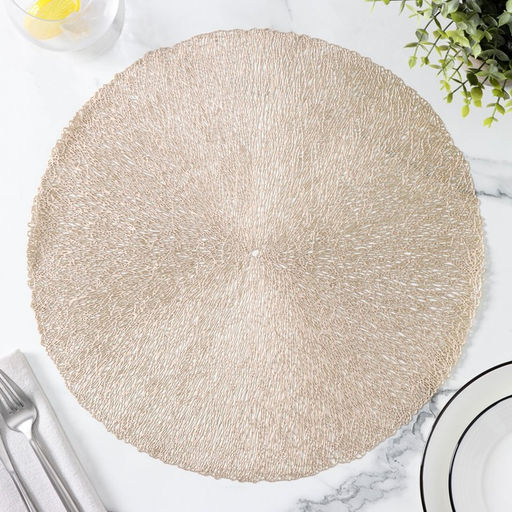 Набор салфеток сервировочных на стол Доляна Соломка, d=38 см, 4 шт, цвет золото  фото 11