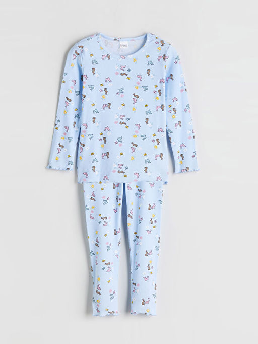 Bisiklet Yaka K?z ?ocuk Pijama Tak?m