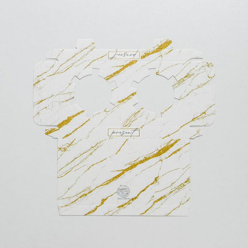 Цена за 5 шт. Коробка для капкейка, кондитерская упаковка, 2 ячейки, «Мрамор», 16×8×11.5 см